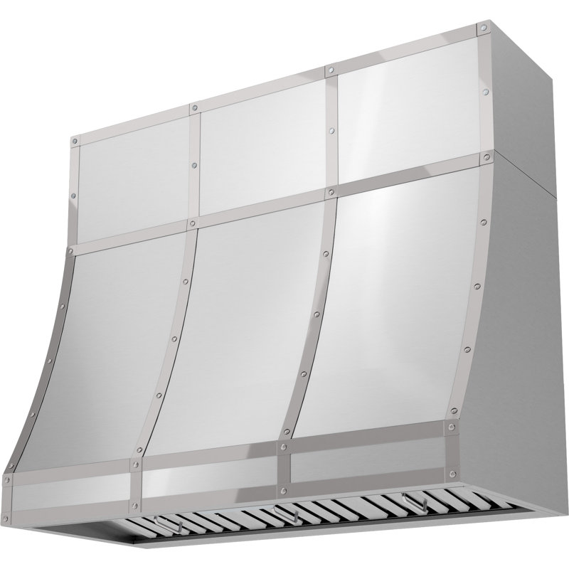 Designer Duct Cover For Zephyr Forte Wall Custom Hood In Stainless Steel, 12" H x 48" W x 14" D