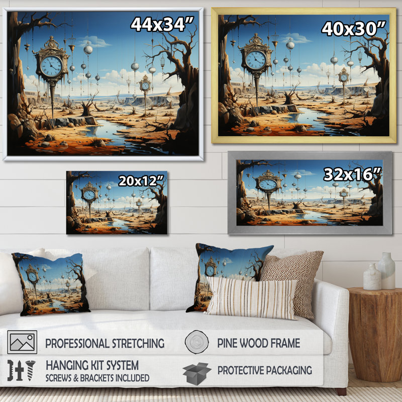 Chef-d'œuvre «The Persistance of Memory surrealism II», œuvre d'art, Toile tendue, H 12 po x l 20 po x P 1 po