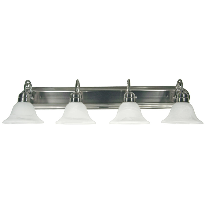 Éclairage pour meuble-lavabo 4 lumières Quast, Nickel satiné
