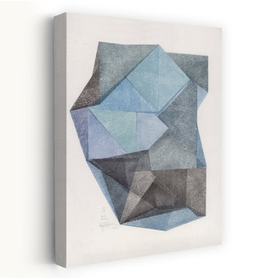 «Facettes», impression d'art contemporain abstrait géométrique bleu vert