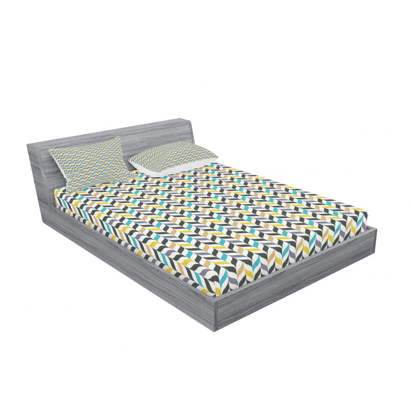 Ensemble de draps Curvy Lines, Ensemble de draps pour lit double avec un drap-hou