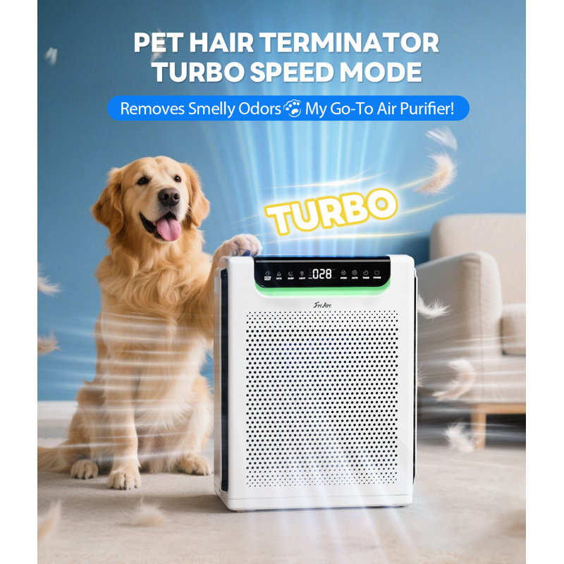 Purificateurs d'air pour la grande pièce à la maison, couvre jusqu'à 2600 pi² avec filtres lavables, mode turbo puissant, mode veille 22dB, affichage de la qualité de l'air PM2,5, filtre à air pour animaux domestiques, fumée, odeurs