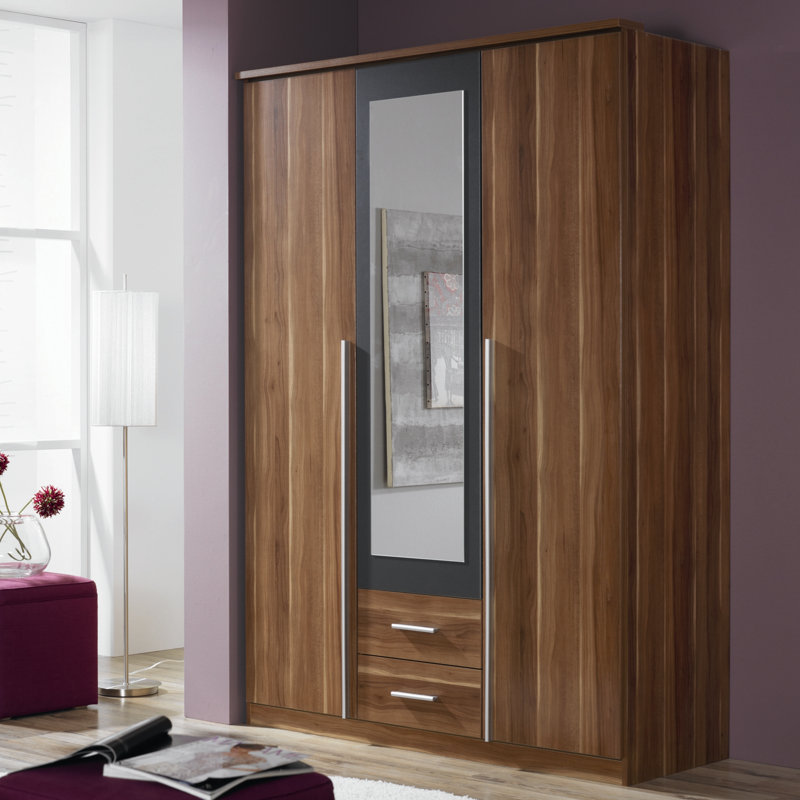 Krefeld 4 Door Wardrobe, 199cm H x 136cm W x 56cm D, Sonoma Oak/Alpine White