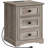 Farmhouse 17.7"W Nightstand with 3 Drawers, Wooden End Table with Charging Station-1961760954