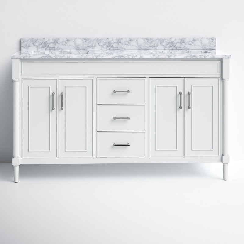 Bristol Light Gray 61'' Double Freestanding Bathroom Vanity