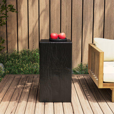 Table de bout noire en bois, taille 28,57 po, fonctionnalité intérieure / extérieure, hauteur de style moderne, finition semblable au bois, idéale pour une installation à plusieurs niveaux