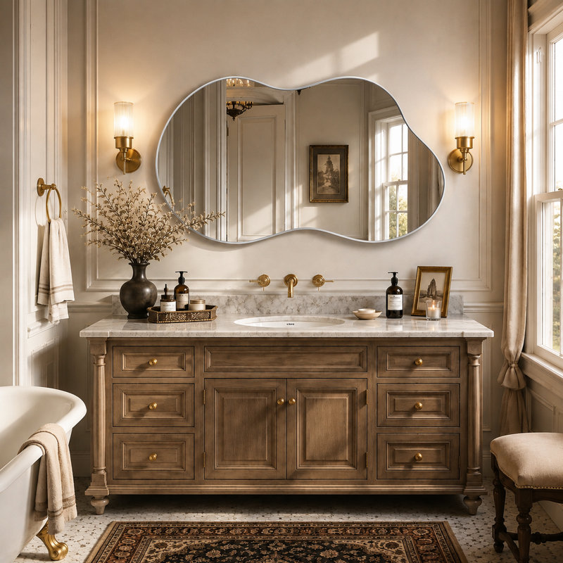 Miroir d'appoint 26 po x 46 po, 26 po x 46 po, Argent
