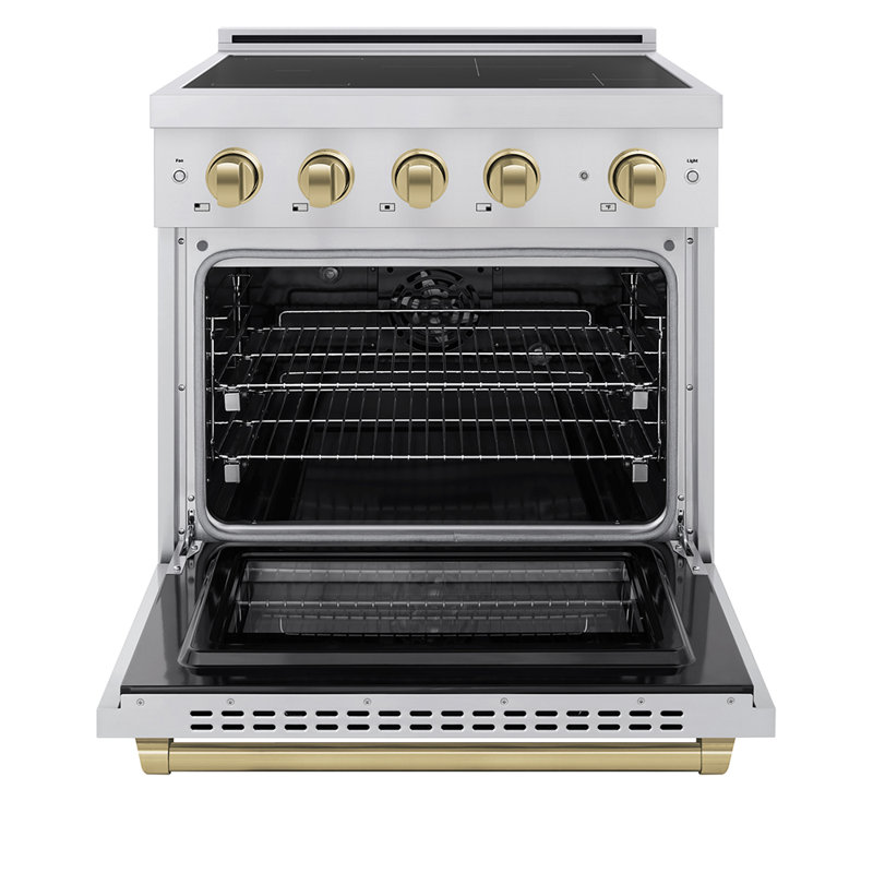 ZLINE Autograph 30 in. Paramount Induction Range with 4 Element Cooktop & Champagne Bronze Accents, Champagne Bronze