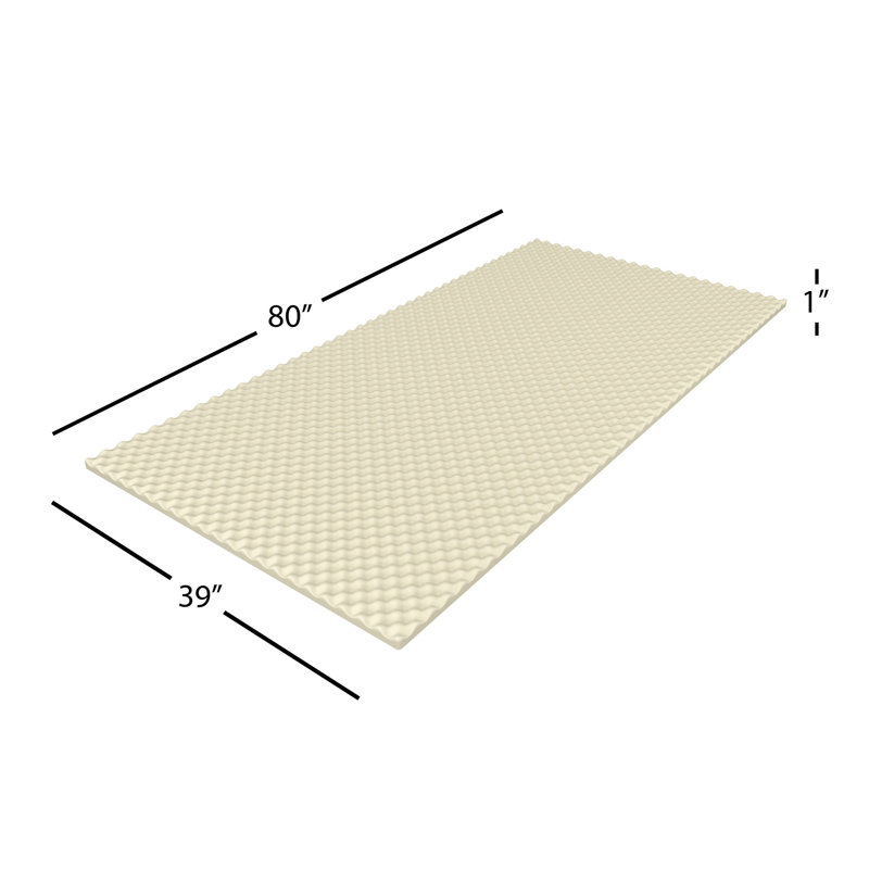 Egg Crate Foam Mattress Topper - Bed Pad for Extra Comfort and Support, Extra-long Twin