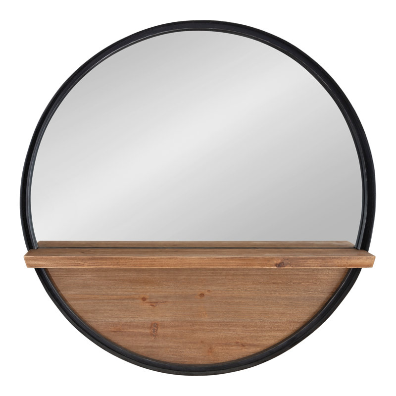 Miroir d'appoint Rhawnhurst, 30 po x 30 po, Noir, Rond