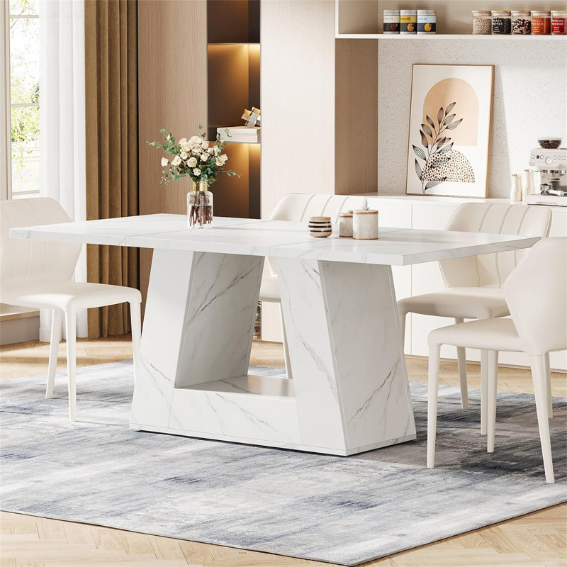 Table de salle à manger moderne 63 "pour 4 à 6 personnes (table unique, sans chaise)