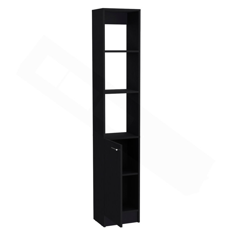 Armoire à linge Marion, salle de bain, noir, Noir