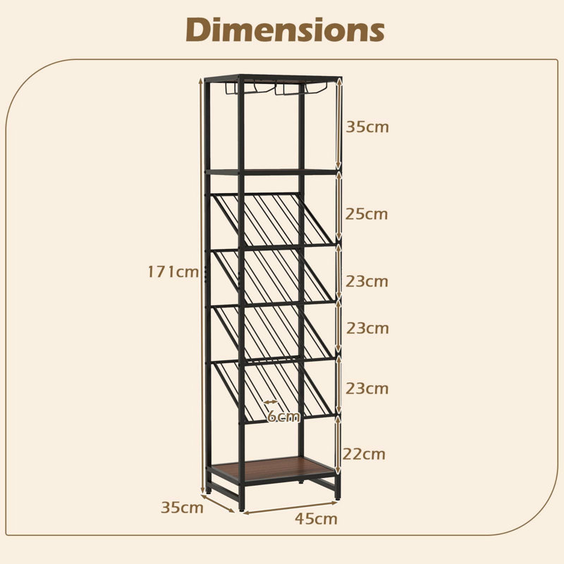 16 Bottle Open Shelving Wine Bottle Rack