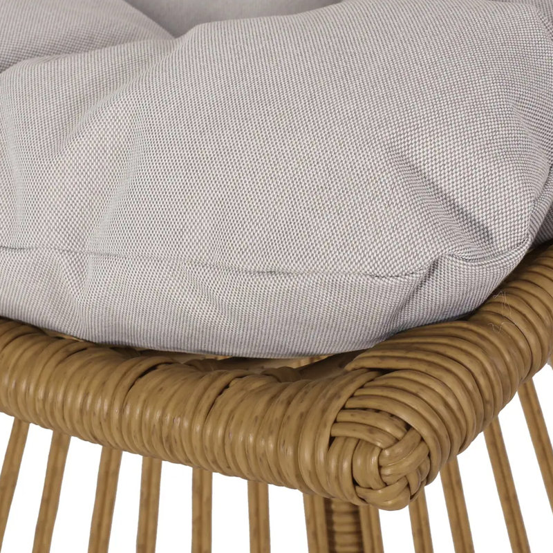Style Chair & Side Table - Beige Cushion, Brown Iron And 100% ,