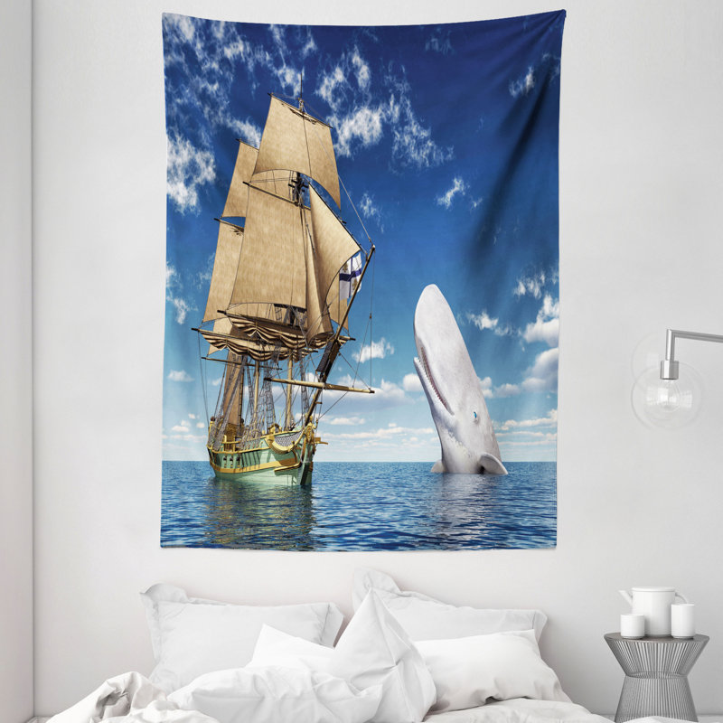 Tapisserie baleine en polyester, H 80 po x l 60 po