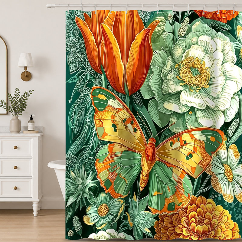 Shower Curtains with Hooks Included