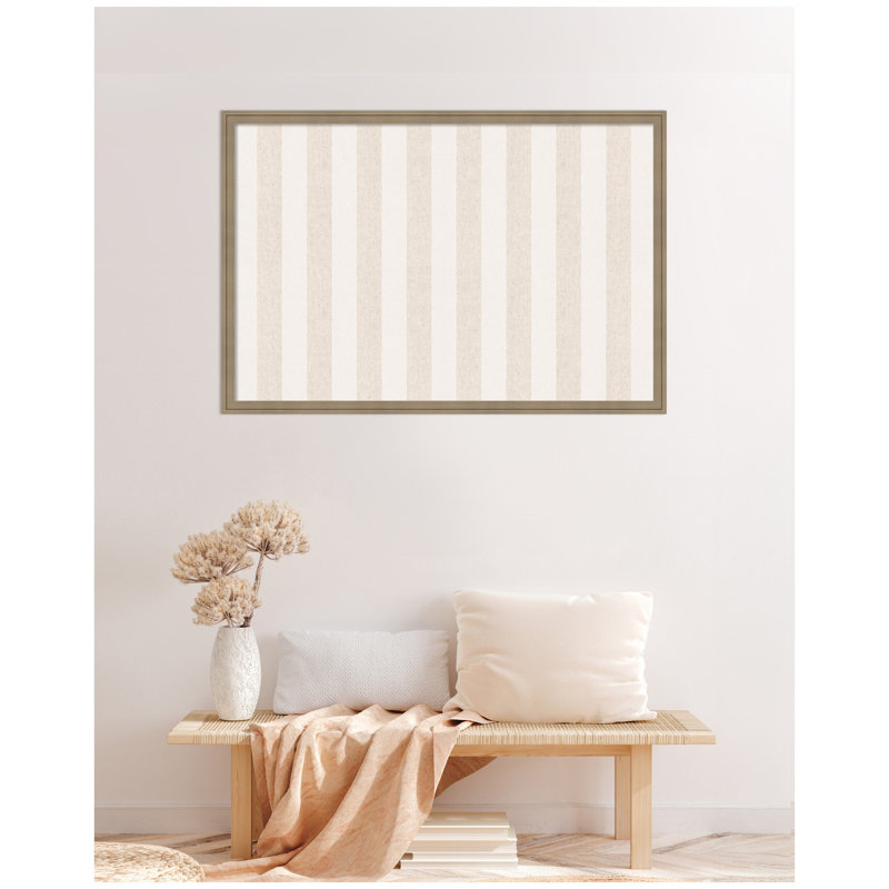 Tableau d'affichage en lin encadré en tissu, H 26 po x l 38 po x P 1,25 po, Beige / Crème, Florence brun clair