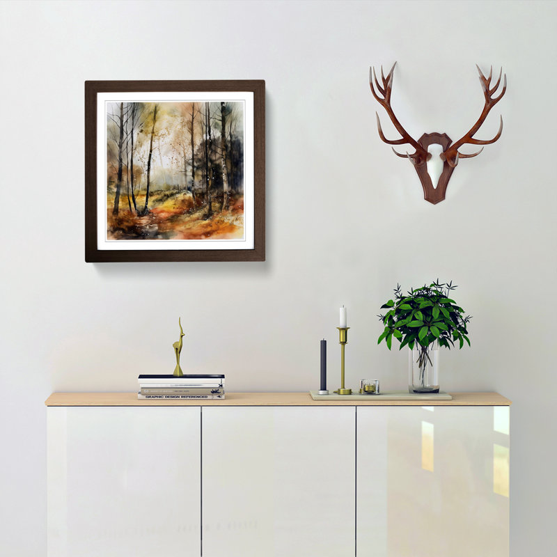 Single Picture Frame Print on Wood, Walnut