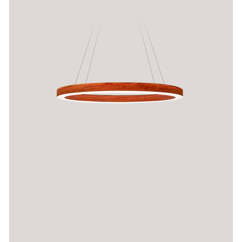 Oh! Line 1 - Light LED Pendant, 2" H x 31.5" W x 31.5" D, Natural Cherry