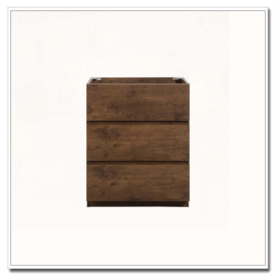 Floor Cabinet With Three Pre Assembled Handle Free Drawers