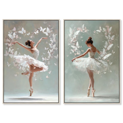 Ballet Reverie Glam Art 2 Panel Set Canvas Print by 