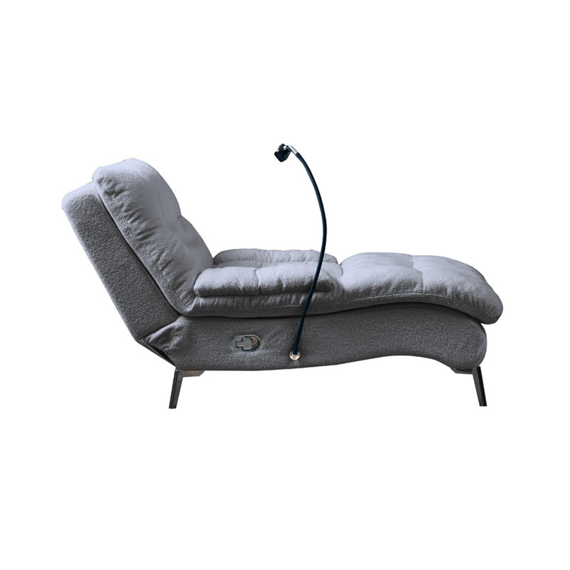 Chaise longue rembourrée Vershaun, Gris foncé