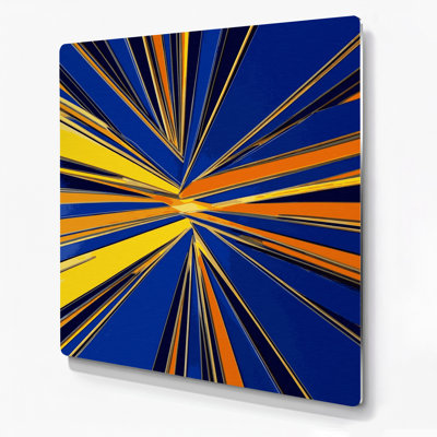 Hard Edge 3, art mural en métal bleu