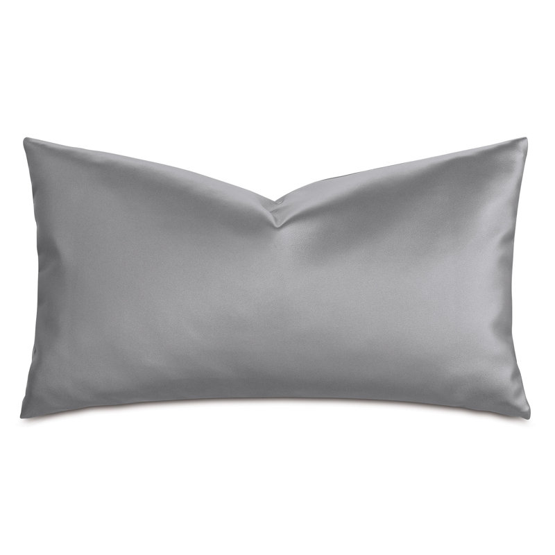 Housse de coussin décoratif en cuir Klein Klein, Acier, H 15 po x l 26 po