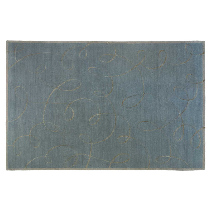 Waltz Abstract Area Rug in Blue/Neutral