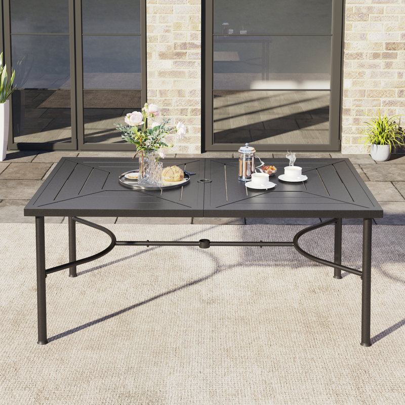 Leonard Rectangular Metal Dining Table