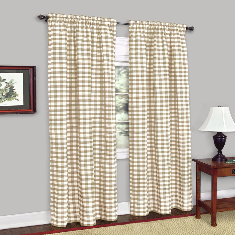 Haylee Semi Sheer Single Curtain Panel, 42" W x 63" L, Taupe