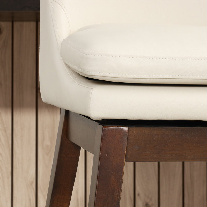 Lasonya 26.4" Swivel Counter Stool, Ivory