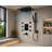 Biella Matte Black Musical Thermostatic LED Shower System with Rainfall and Jets