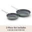 Ceramic Nonstick 8" and 10" Frying Pan Set, Silver Ash