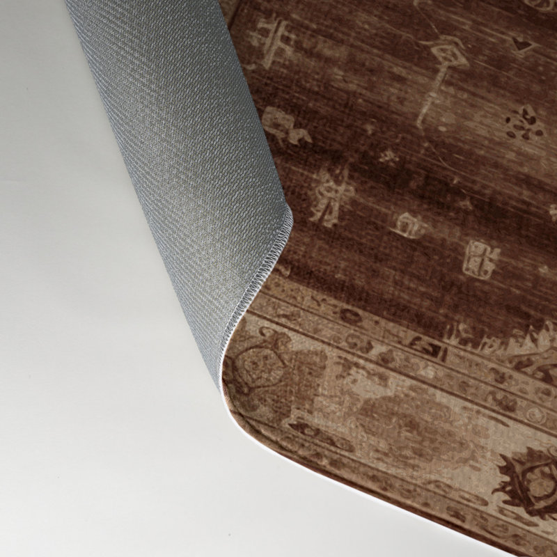 Tapis intérieur et extérieur brun Overdyed, Rectangle 5 pi x 7 pi