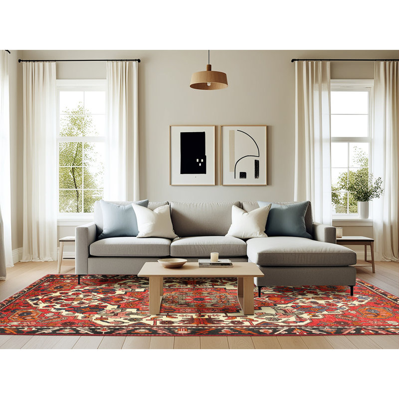 Tapis rouge à motif sud-ouest, Rectangle 6 pi x 9 pi