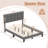 Bed Frame Modern Linen Fabric Upholstered Platform Bed With Headboard-2048310419