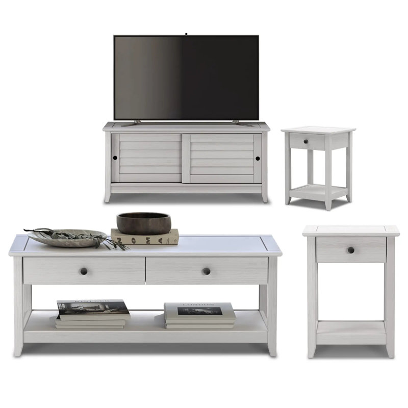 Ensemble de salon Greenport, Blanc brossé