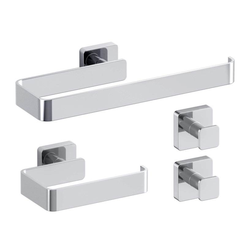 Blaze 4 - Piece Bathroom Hardware Set, Chrome