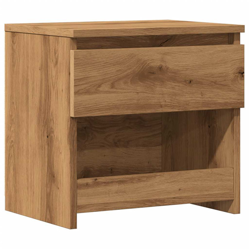 Cryal 40cm W Manufactured Wood Bedside Table, Artisan Oak