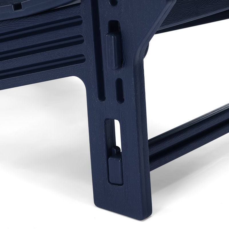 Chaise Adirondack d'extérieur en poly avec porte-gobelet, Navy