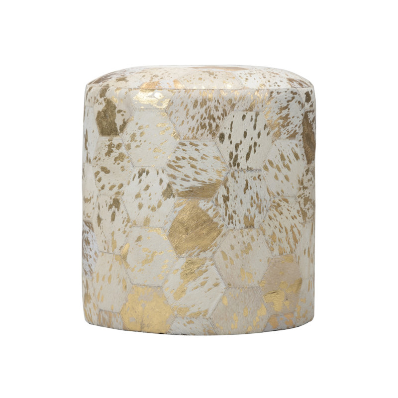 Lux Round Leather Pouf
