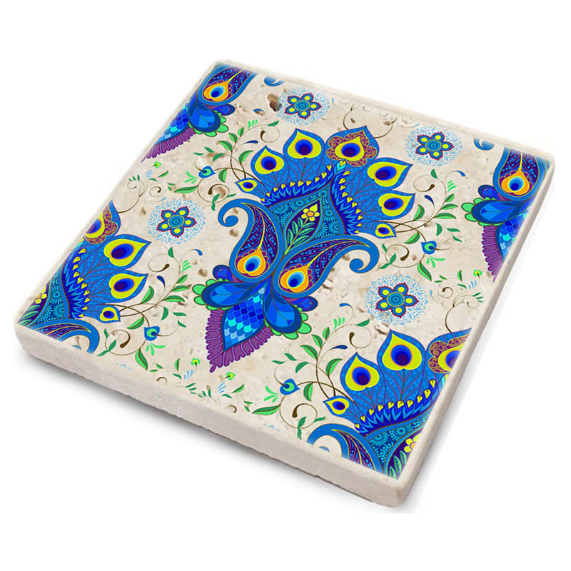 Ensemble de tapis en verre de qualité supérieure (4 pièces) de qualité supérieure, 3,9 x 3,9 x 0,4 pouces | 100% pierre naturelle pour la durabilité et l'élégance | Parfait pour protéger les surfaces, idéal pour la maison et le bureau, élégant et fonctionnel