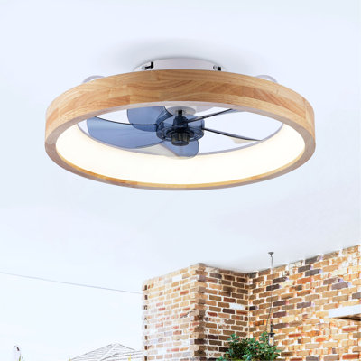 Ventilateurs de plafond 20 po avec lumières et télécommande, ventilateur DEL encastré moderne à intensité variable 3000-6500K, 6 vitesses, moteur à courant continu silencieux pour le salon, la chambre à coucher, la cuisine