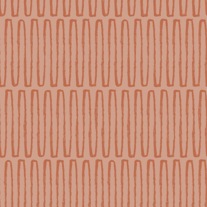 Hannah Geometric Wallpaper Roll, Coral