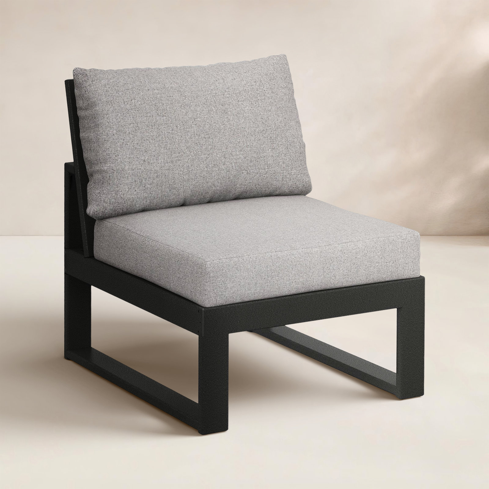 Edge Modular Armless Chair, Grey Revolution®, Black
