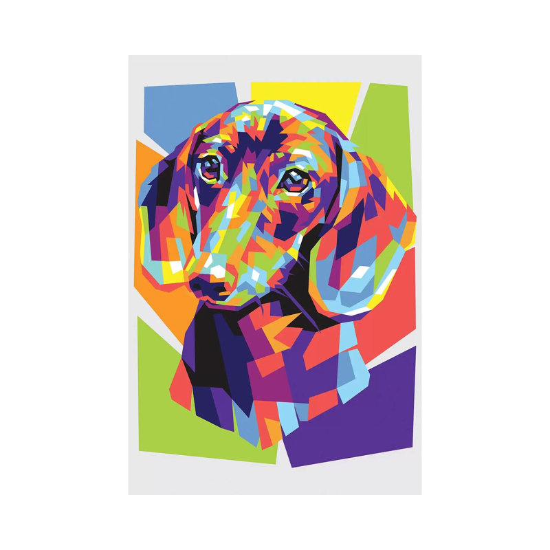 Teckel par Dayat Banggai - Estampe numérique sur toile tendue, H 60 po x l 40po x P 1,5 po