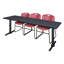 Neyland Cain T-Base training table and 2 Zeng stackable chairs-32520304-32520305-131241261