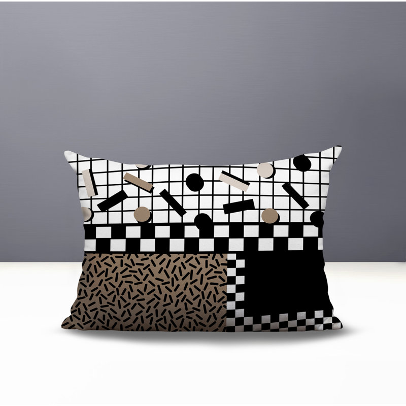 Coussin lombaire intérieur / extérieur Lumo, Rectangle H 18 po x l 25 po, Noir