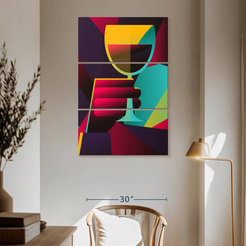 Yarlin Geometric Wine, 65" H x 42" W